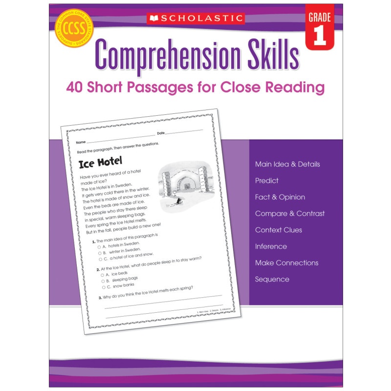 Comprehension Skills Gr 1 40 Short Passages For Close Reading