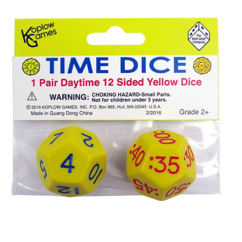 Time Dice Yellow Daytime Set Of 2
