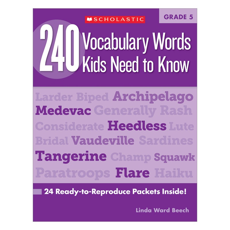 240 Vocabulary Words Kids Need To Know Gr 5