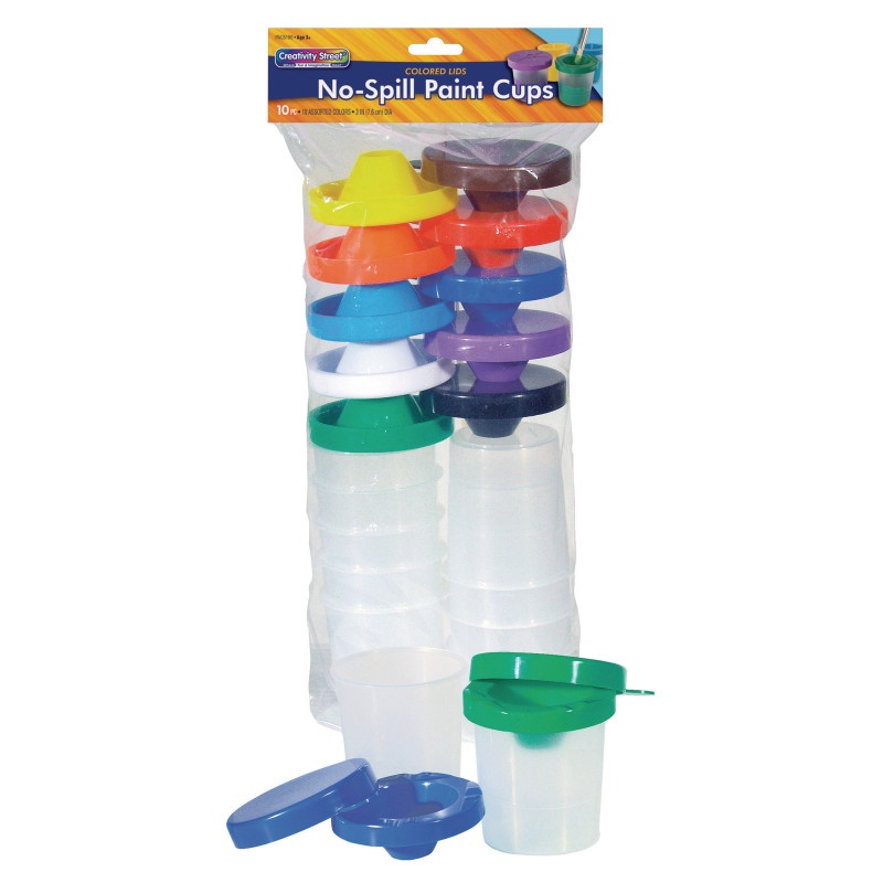 No Spill Paint Cups 10/Pk Dual Lid Storage Cups