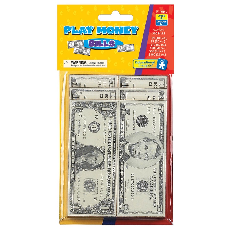 Lets Pretend Play Money - Bills