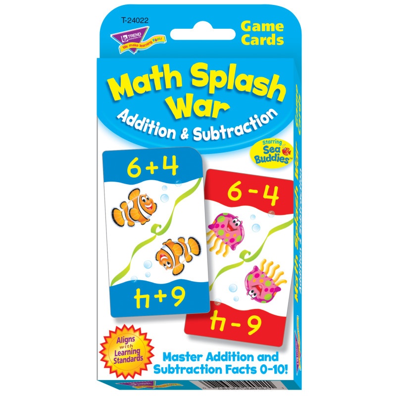 Math Splash War Addition & Subtraction Challenge Cards