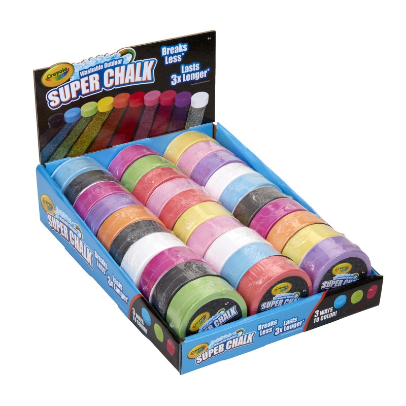 Super Chalk Tray 30Ct Washable Outdoor