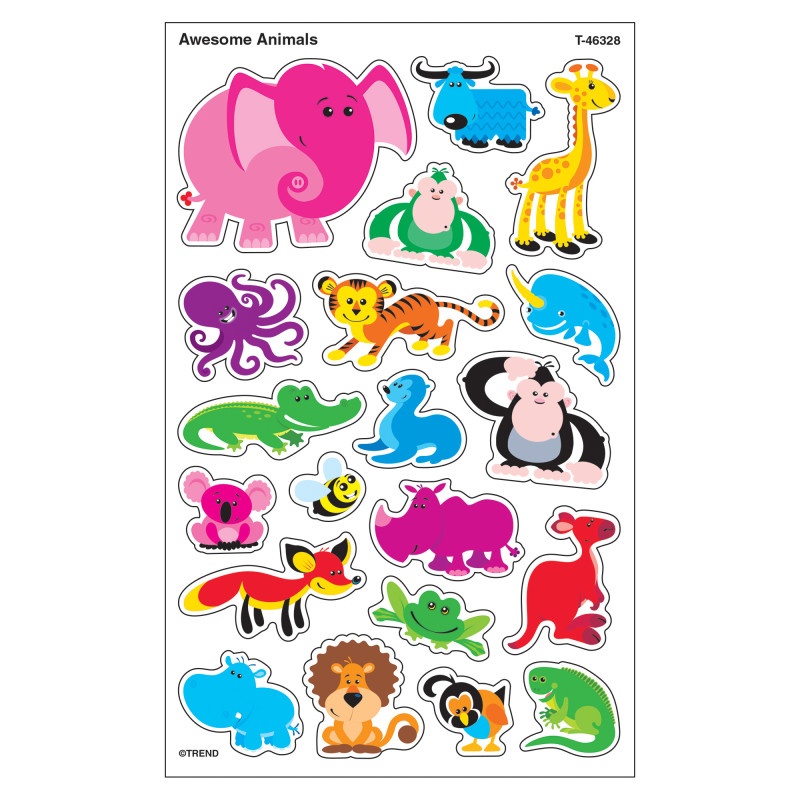 Awesome Animals Supershapes Stickers Large