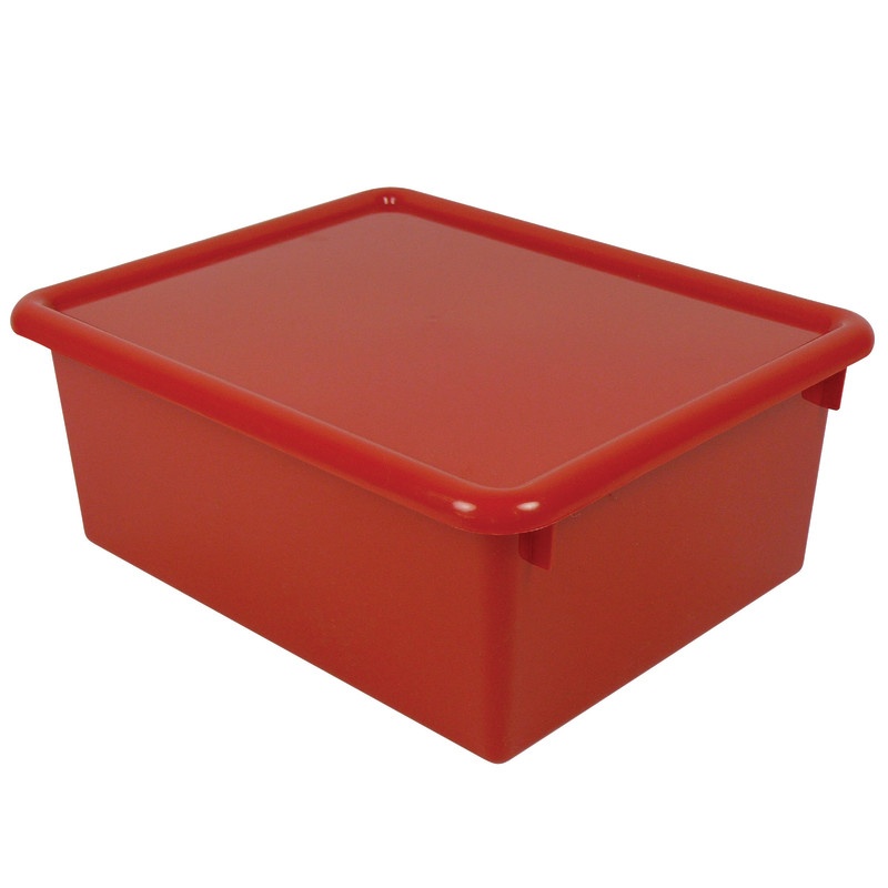 Stowaway Red Letter Box With Lid 13-1/2 X 10-3/4 X 5-3/8