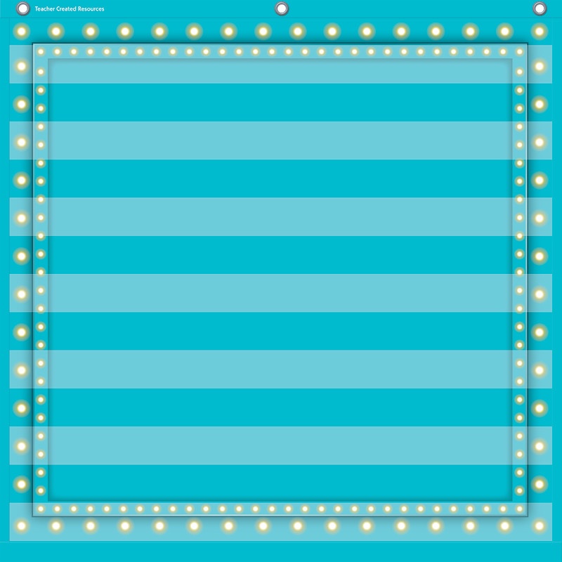 Light Blue Marquee 7 Pocket 28X28 Pocket Chart