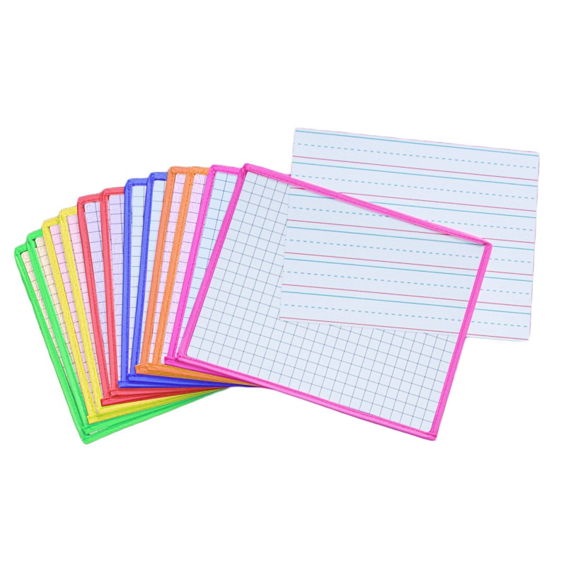 Kleenslate Dry Erase Board 12Pk Sys Dry Erase Sleeves 2 Side Templates