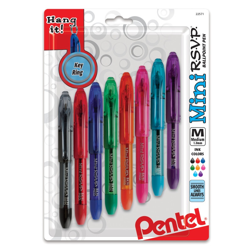 Pentel Rsvp Mini Ballpoint Pens 8Pk