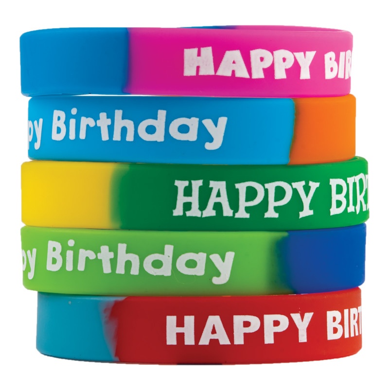 Fancy Happy Birthday Wristbands 10/Pk