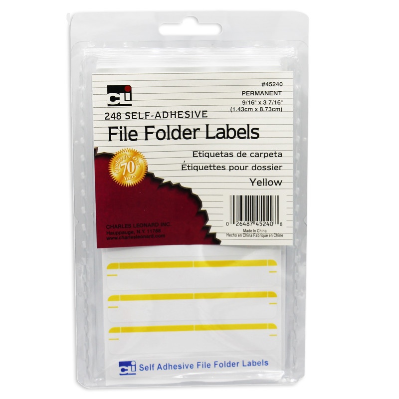 File Folder Labels Yellow