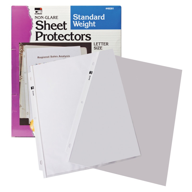 Sheet Protectors Non Glare 100 Box
