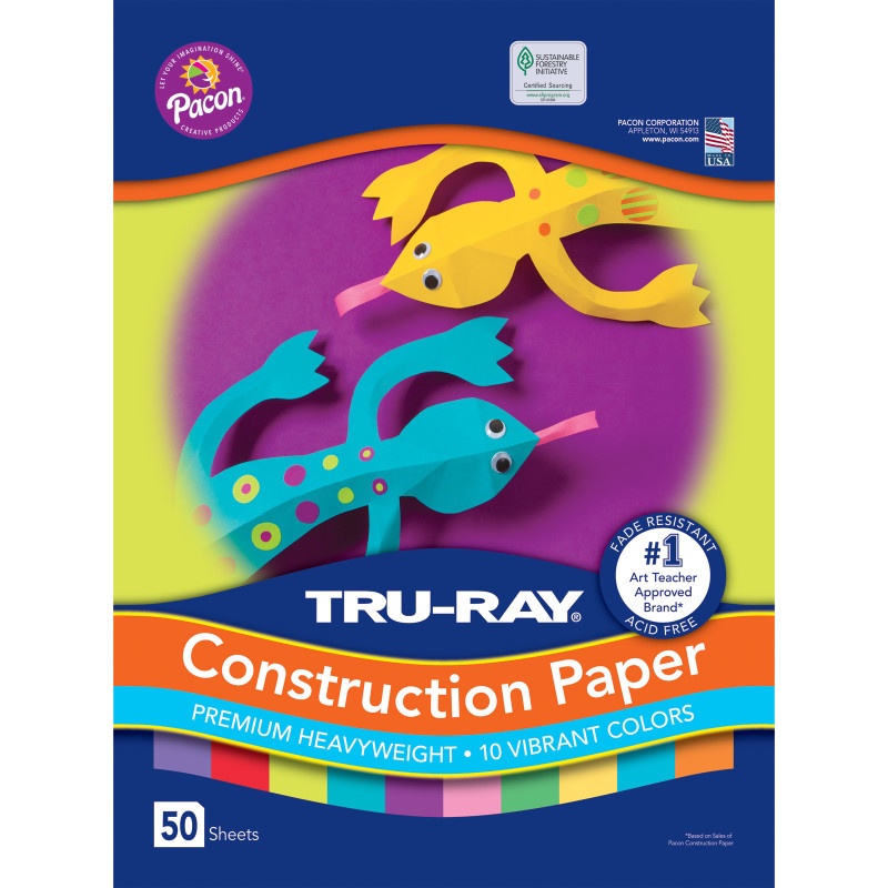 Construction Paper 10 Vibrant Colrs 50 Sheets