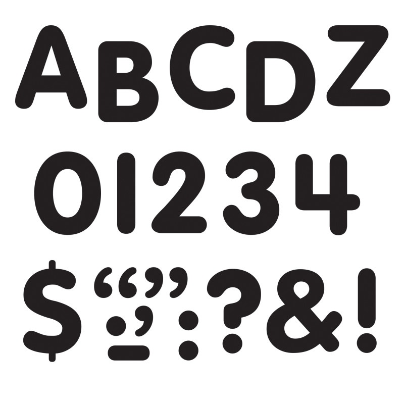 Stick-Eze 1In Black Letters Numbers And Punctuation Marks