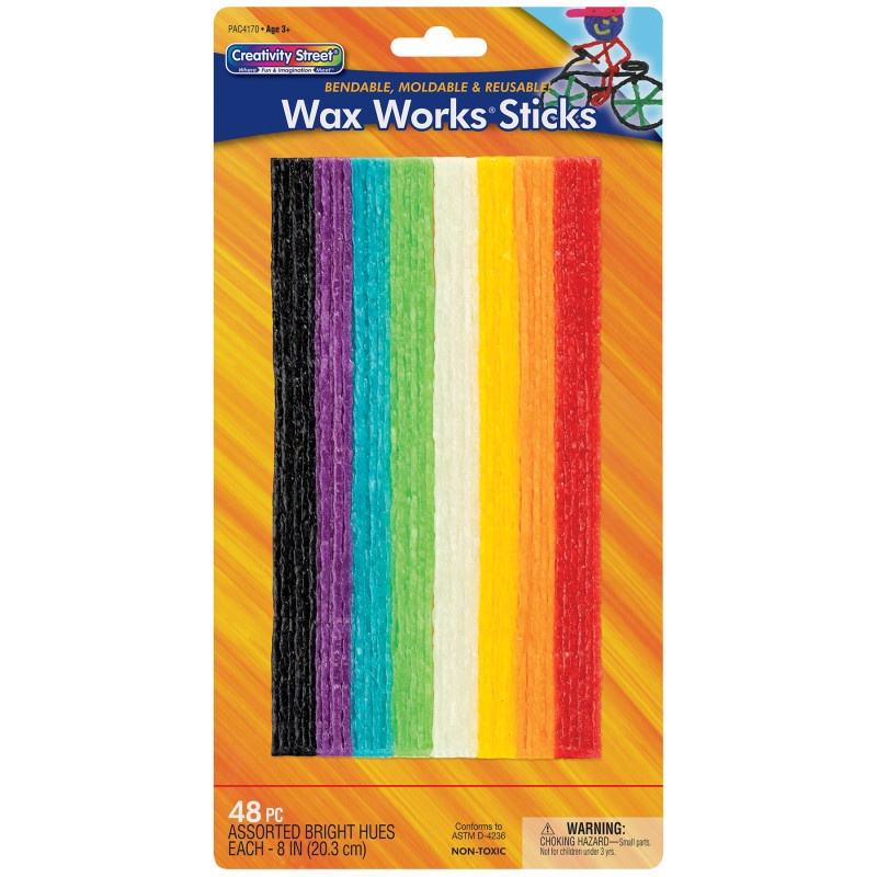 Wax Workssticks Assorted Brght Hues 8In 48 Pieces