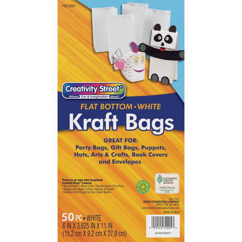 White Kraft Bag 50 Pack 6 X 3-5/8 X 11