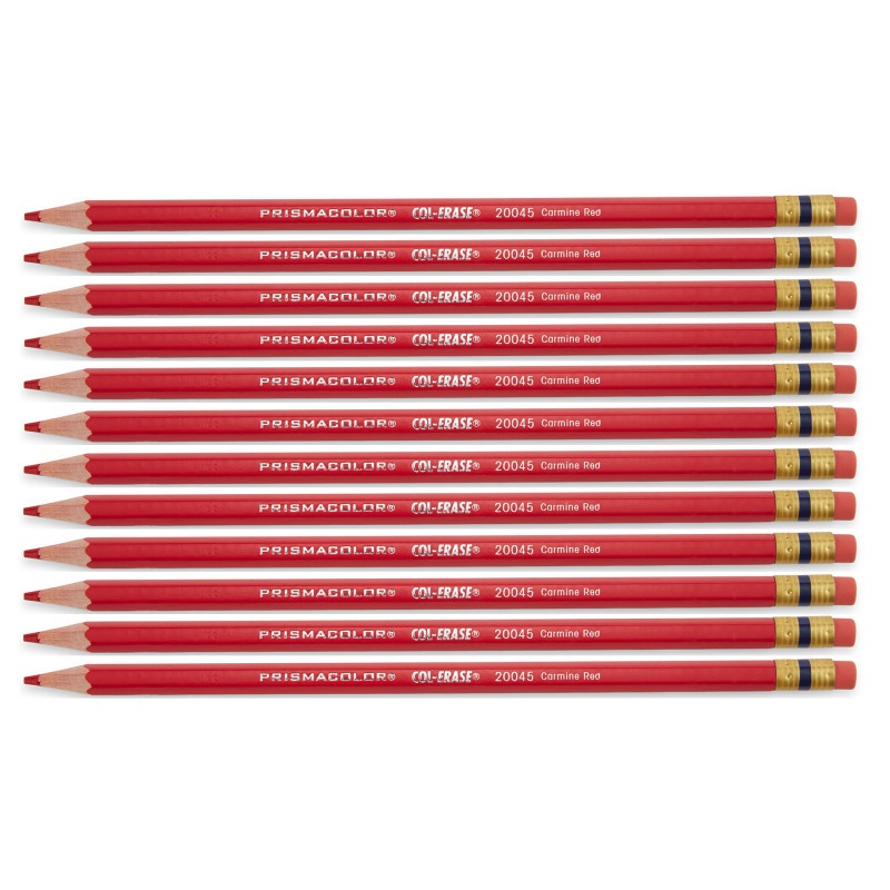 Box Of 12 Red Color Erase Pencils