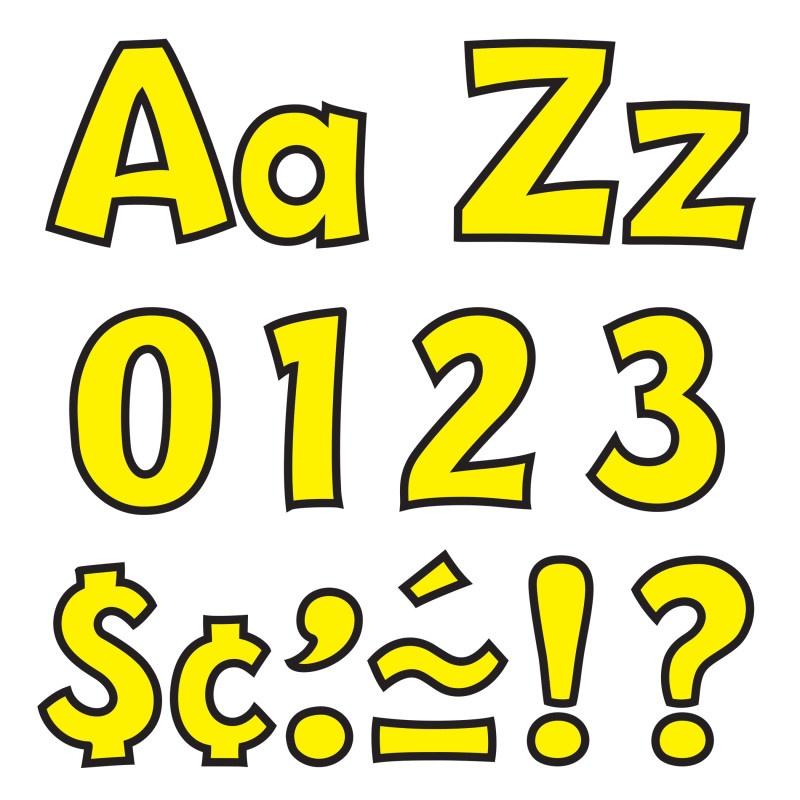 Ready Letter 4 Inch Playful Yellow Uppercase & Lowercase Combo
