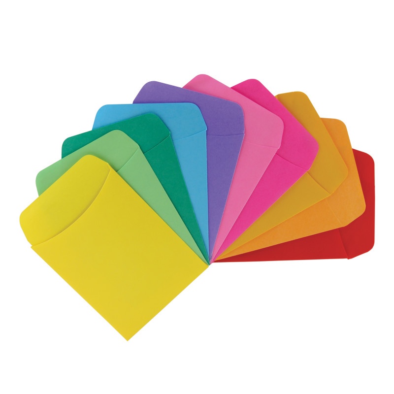 Library Pockets 30Ct Asst Colors Self-Adhesive