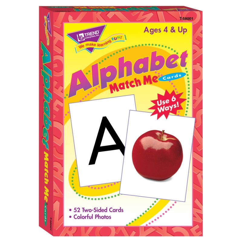 Match Me Cards Alphabet 52/Box Two-Sided Cards Ages 4 & Up