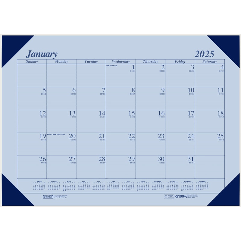 Academic Calendar Desk Pad Orchid Paper Ecotones Cordovan Holder