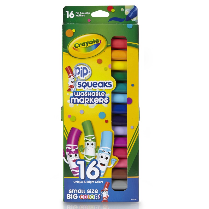 Pip Squeaks Markers 16 Ct Short Washable In Peggable Pouch