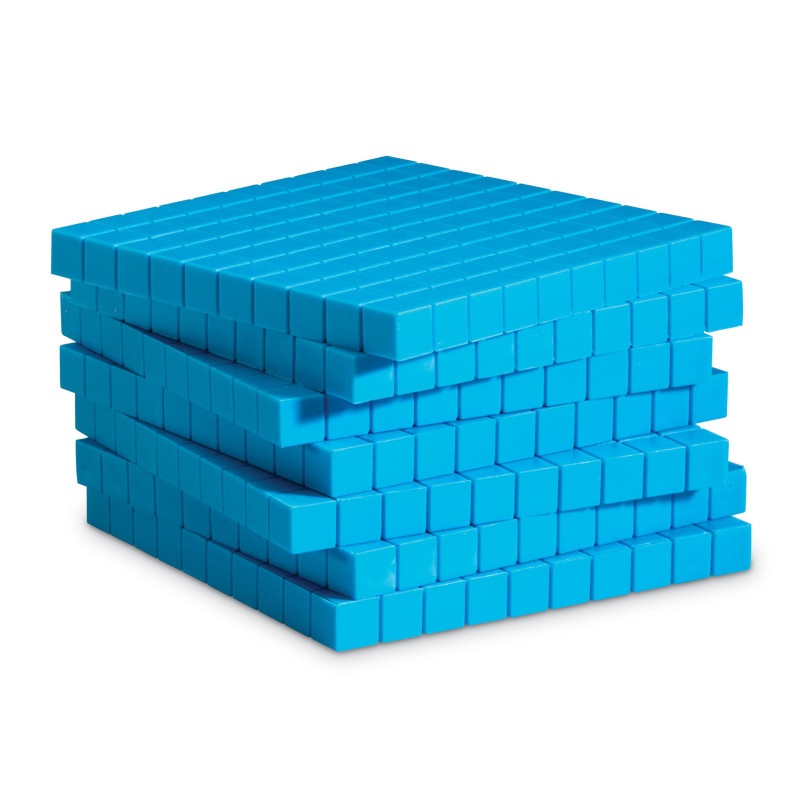 Base Ten Flats Plastic Blue 10/Pk 1X10x10cm