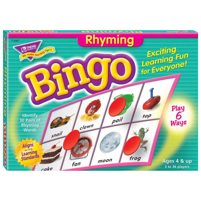 Bingo Rhyming Ages 4 & Up