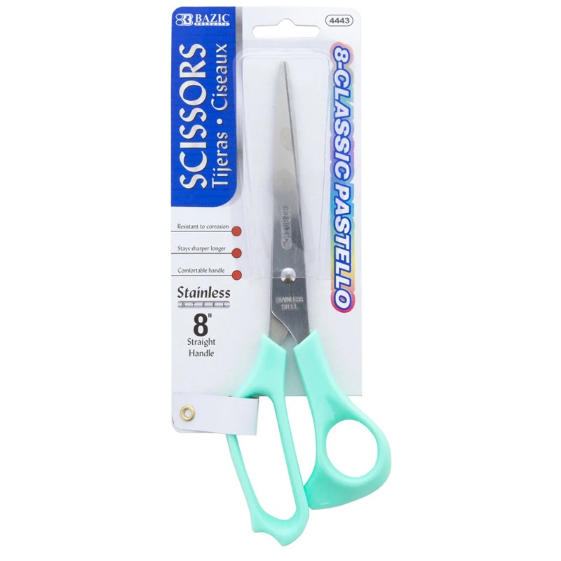 Bazic 8 Bent Handle Stainless Steel Scissors