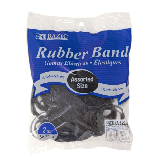 Assorted Size Black Rubber Bands