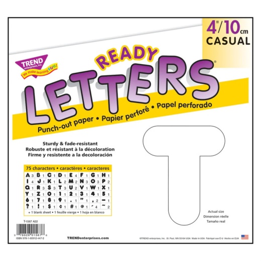 Ready Letters 4 Inch Casual White