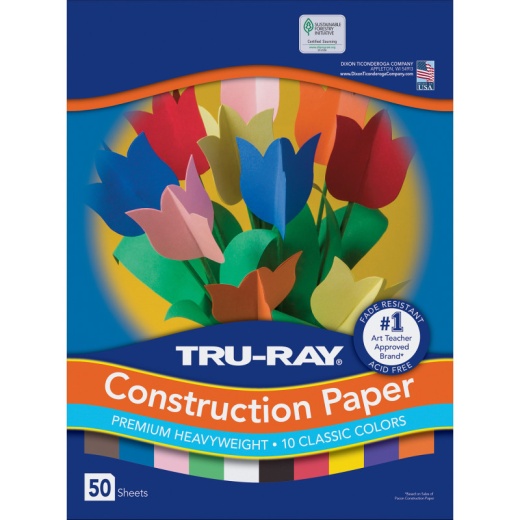 Tru Ray 12 X 18 Assorted 50 Sht Construction Paper