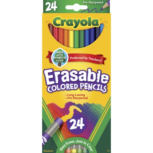 24 Ct Erasable Colored Pencils for Limitless Creativity