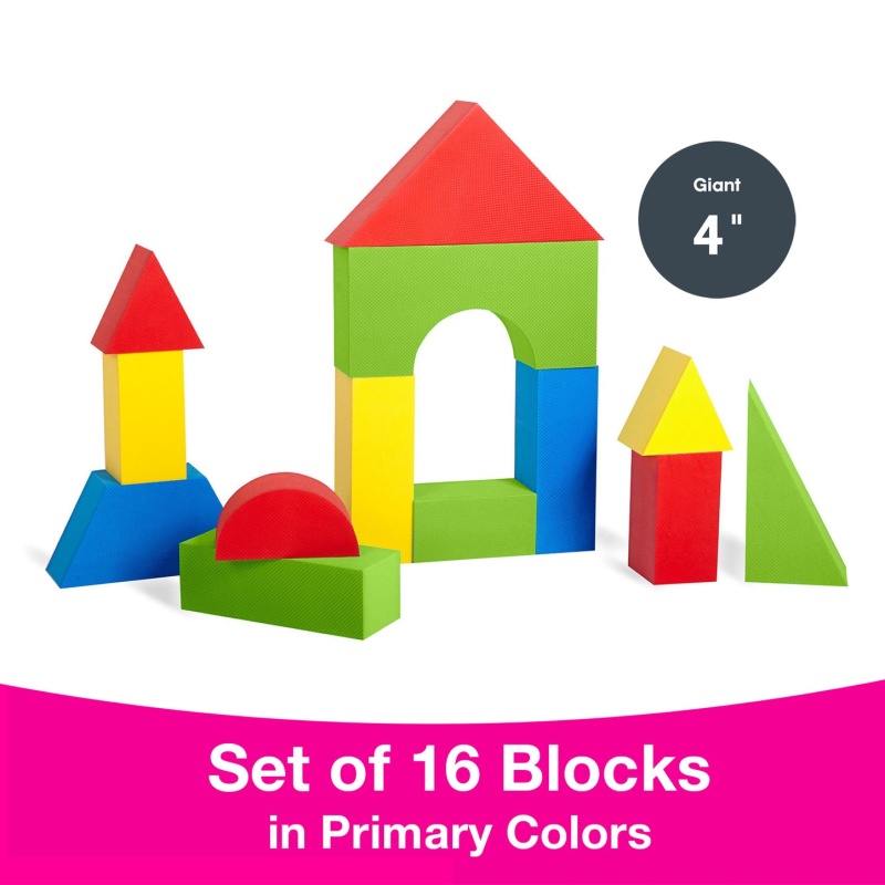 Color Edu-Blocks, Giant, 4 1/3'' (16 Pc)