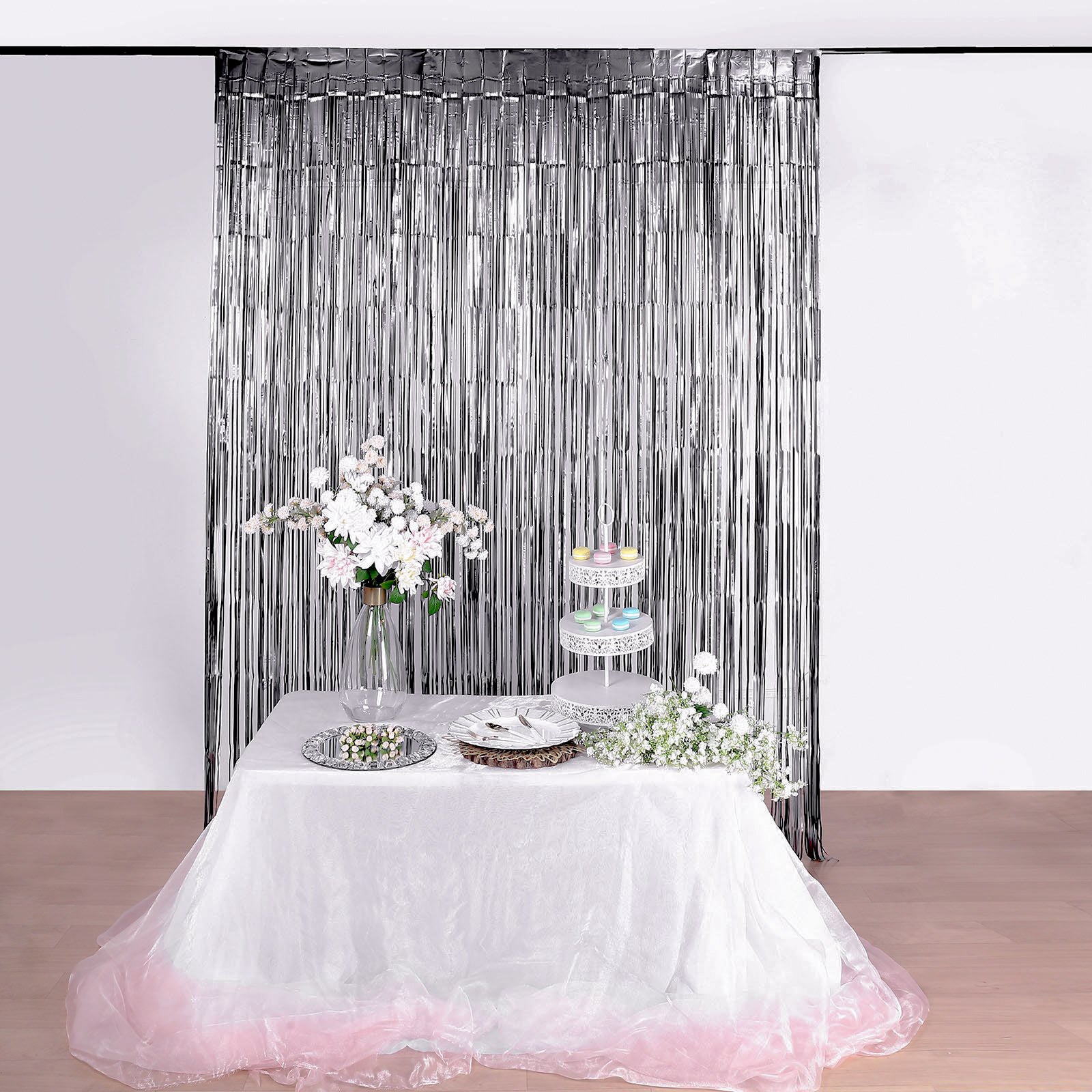 silver streamer curtains - Google Search