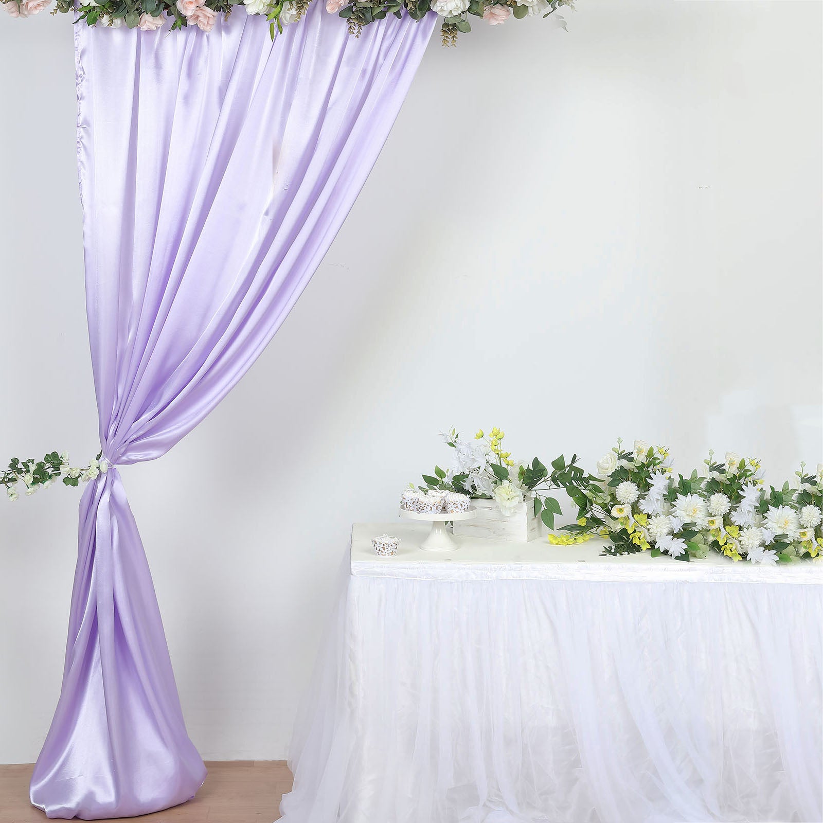  Purple Tulle Backdrop Curtains for Baby Shower Party