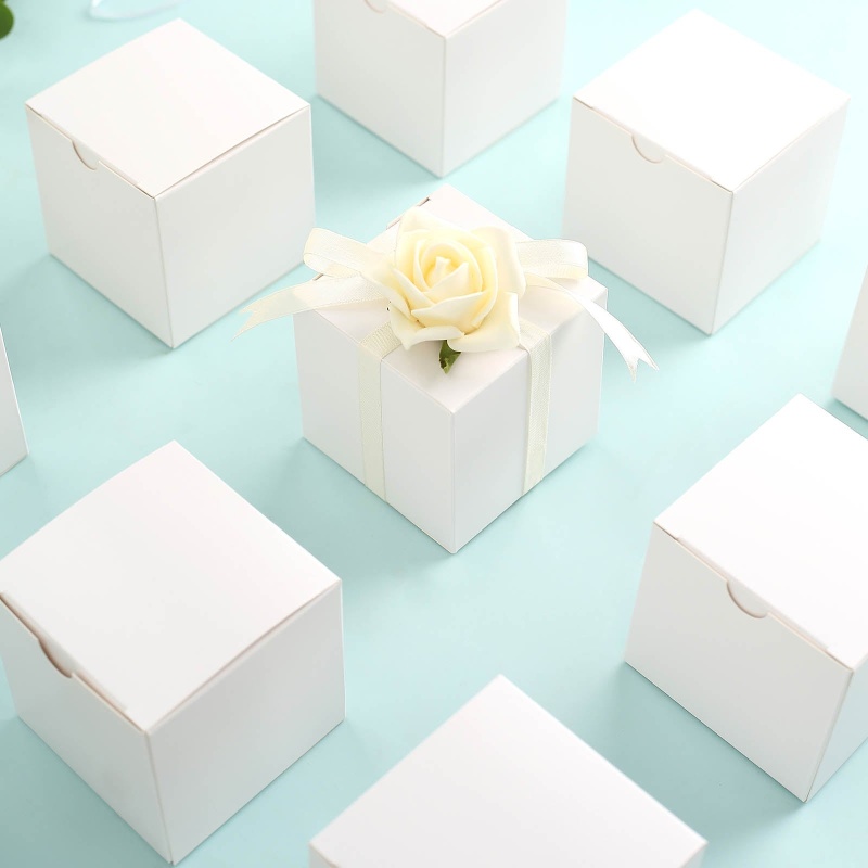 100 Pack | 3" Easy Diy White Party Or Shower Favor Candy Gift Boxes