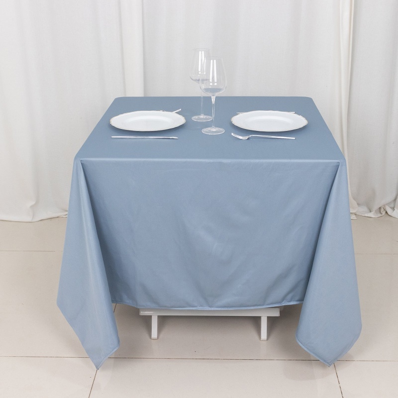 Dusty Blue Premium Scuba Square Tablecloth, Wrinkle Free Polyester