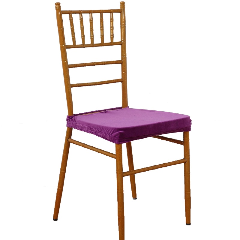 Stretch Purple Dining Chair Seat Cover, Velvet Chair Cushion Protector With  Tie in 2023