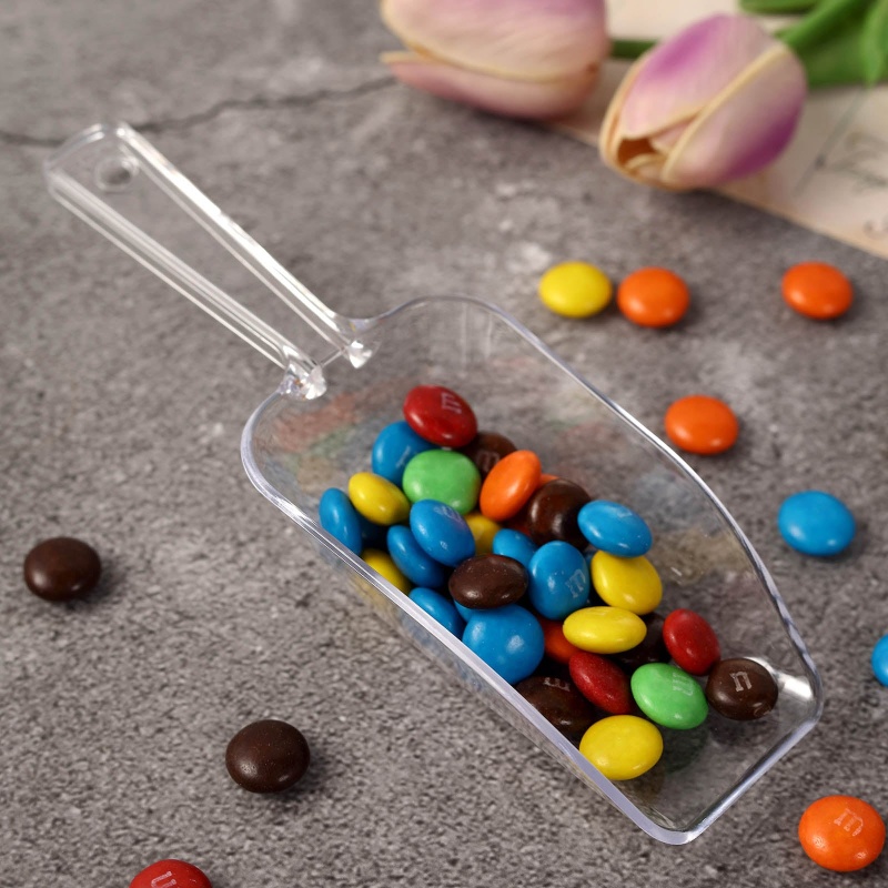 6 Pack  6 Clear Disposable Kitchen Popcorn Candy Scoops, Plastic