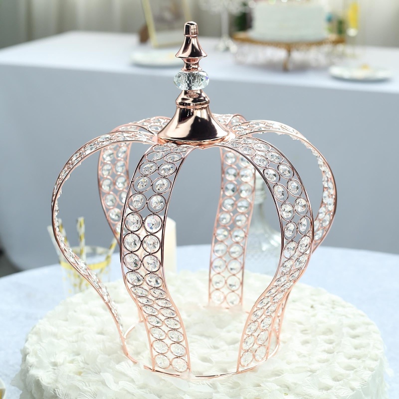 Gold Metal Princess Crown Cake Topper