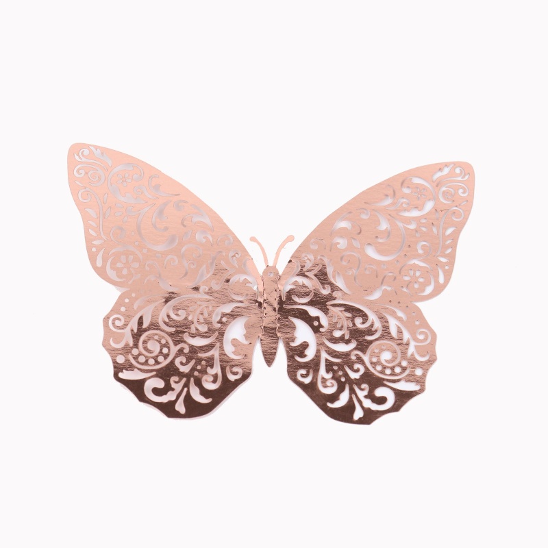 12 Pack 3D Rose Gold Butterfly Wall Decals Diy Removable Mural Stickers  Cake Decorations