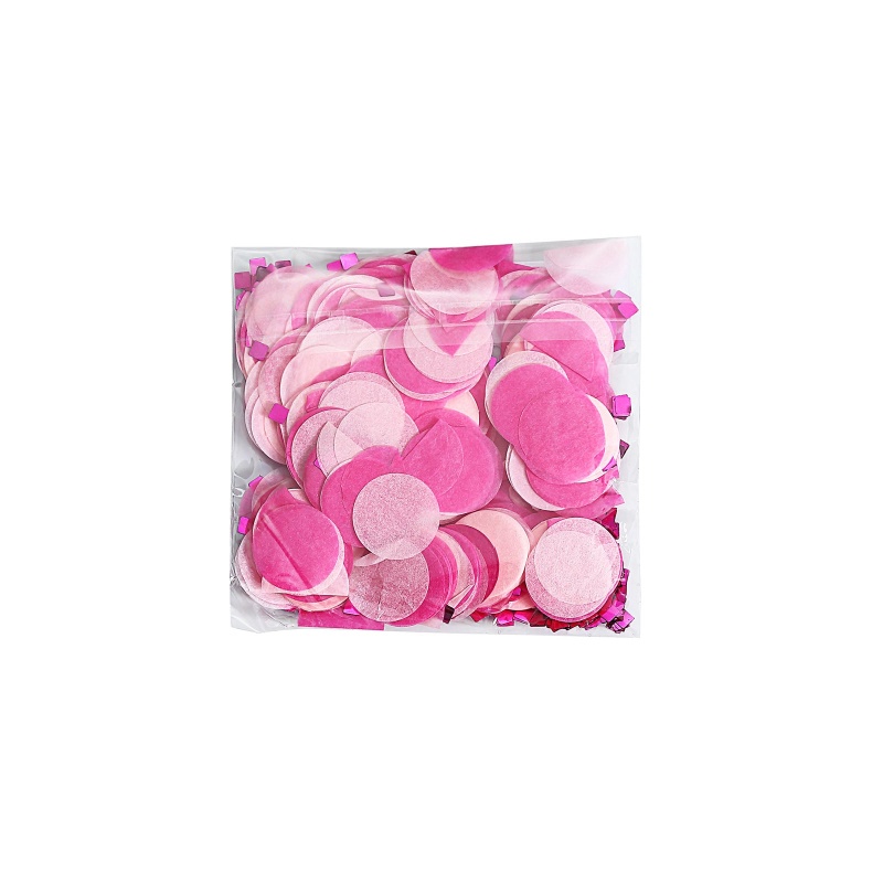 18G Bag Pink Theme Tissue Paper And Foil Table Confetti Mix, Balloon Confetti Decor - Fuchsia, Hot Pink And Pink
