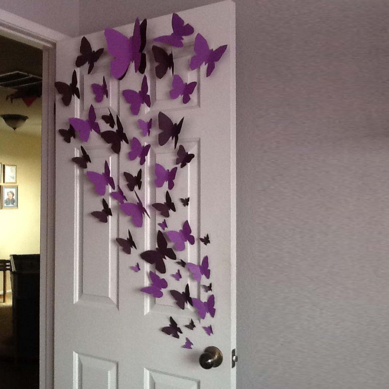 12 Pack 3D Butterfly Wall Decals Stickers DIY– Green Collection