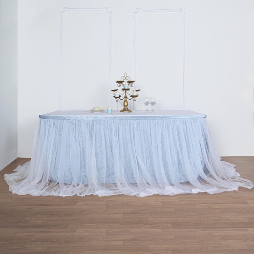 Extra long 2024 tulle table skirt