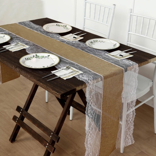 White Lace Table Runner Rectangular Table Dresser for Dining