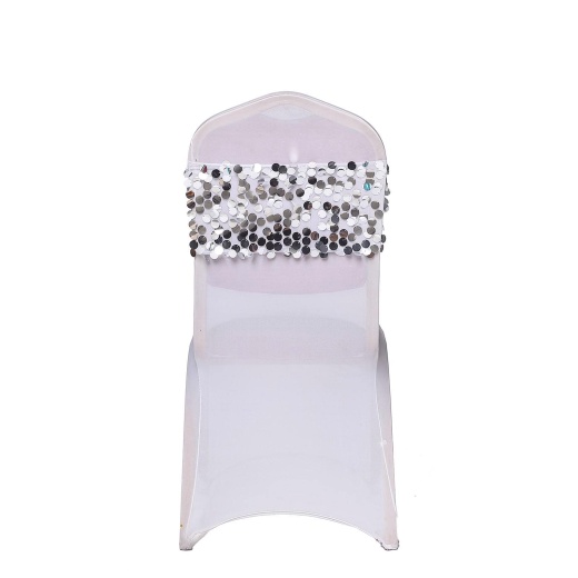 Silver sequin outlet chair sashes