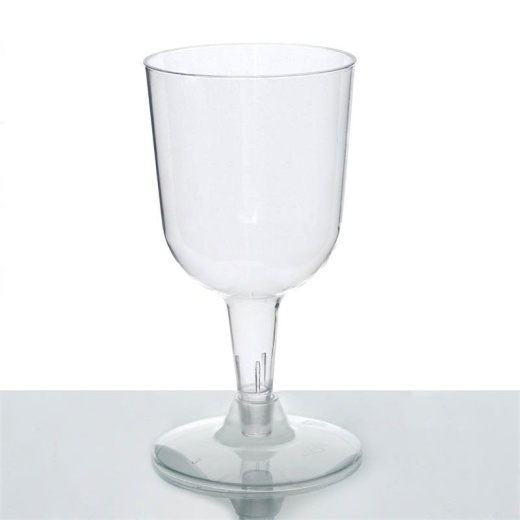 20 Pack  6oz Clear Plastic Short Stem Wine Glasses, Crystal