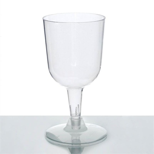 20 Pack Clear Plastic Short Stem Wine Glasses, Crystal Collection