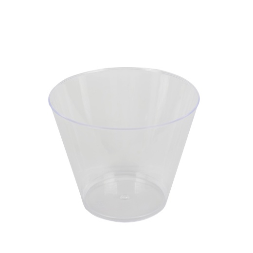 25 Pack Clear Crystal Collection Plastic Disposable Cups With Gold Rim 10Oz