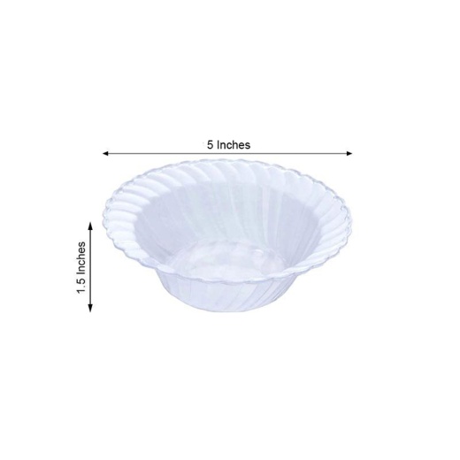 10 Pack Clear Flared Hard Plastic Small Fruit Bowls, 5Oz Disposable Ice  Cream Yogurt Bowls